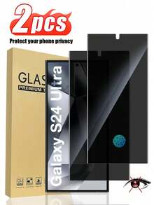 غطاء شاشة خصوصية عالي الدقة 2 قطعة، مقاوم للماء، مضاد للخدش، مضاد للبصمات، سهل التركيب، سطح لامع، متوافق مع هواتف سامسونج جالاكسي S20EF/S21EF/S23EF/S9/S10/S20/S20+/S20 Ultra/S21 Ultra/S21/S21+/S22 Ultra/S22/S22+/S23/S23+/S23Ultra/S24/S24+/S24Ultra/S25/S25+/S25Ultra/S26/S26+/S26 Ultra، مناسب للشاشات المنحنية - الأسود - مشاهدة 33