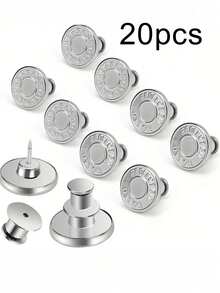 2颗/4颗/6颗牛仔裤替换纽扣，无铆钉牛仔裤腰带纽扣，银色字母腰带纽扣，多功能可拆卸锥形纽扣，可调节腰围，适用于牛仔裤和裙子，牛仔裤固定纽扣，无铆钉可拆卸牛仔裤纽扣替换套装，无需缝纫纽扣 - 彩色 - 查看 17