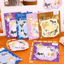 可爱猫狗动物图案便签纸，高品质可重复使用粘性备忘录，学生、办公及学校用品的精美文具，礼品 - 彩色 - 查看 4