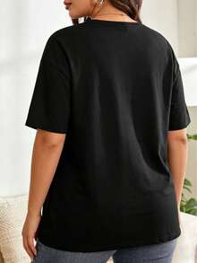 Personalized Customization - "My Person" Sweetheart Couple Tee. Soft And Roomy Tee With A Customizable Sweet Nickname Or Phrase. Perfect For Lazy Sundays, Coffee Runs, Or Anytime You Want To Feel Connected. - Black - View 2