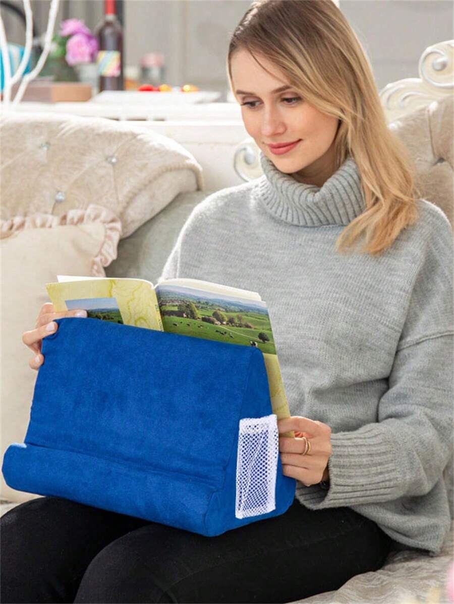 Tablet Reading Pillow, Foldable Multi-Angle Soft Pillow, Tablet Stand, Reading Pillow Suitable For Desk Reading, Tablet Holder, Hands-Free, Neck And Eye Protection, Multi-Angle Adjustable, Soft And Non-Damaging To Device, Anti-Slip And Stable, Essential For Reading In Bed, Comfortable For Long Use, Foldable And Portable, Ergonomic Design, Foldable Storage, Anti-Slip Groove (Stable For Phone/Tablet), Neck Support, Universal For Phone/Tablet, Horizontal Or Vertical Placement, Protects Device Edges