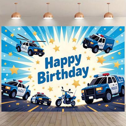 A Vehicle-Themed Birthday Backdrop, Perfect For Cake Table Decorations, Festivals, Youth Parties, Celebrations, Event Parties, Birthday Party DIY Decorations, Holiday Gatherings, Home Decor, And Photography Studio Props.