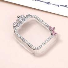 1pc Crown Rhinestone Protective Case, Anti-Drop Fashionable Casual Protective Cover, Compatible With Apple Watch 40/41/44/45mm, Compatible With Apple Watch Ultra/SE/11/10/9/8/7/6/5/4/3/2/1 Series, Smart Watch Accessory