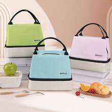 1pc New Dopamine Large Capacity Double Lunch Bag Waterproof Portable Lunch Box Bag Cationic Large Insulated Bag Ice Bag Thickened Picnic Bag Thermal Cooler Lunch Box Bag Picnic Travel Outdoor Summer Beach Women's Picnic Bag Thermal Lunch Bag Multi-Functional Picnic Bag Commuter Bento Bag Lunchbox Lunch Bag Women School Teacher Camping Back To School Cooler Bag Classroom Kitchen Insulated Lunch Bag,Travel Essentials