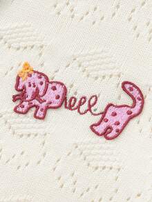 Balabala Girls Cardigan Sweater, Button Front Design, Soft Cotton Blend, Natural Feel, Spring Layering Wear - Off-white - View 4