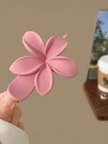 4件套女士纯色芙蓉花发夹，优雅简约设计，用途广泛，适合日常、休闲、派对、海滩、度假、发型设计、洗头、化妆等场合，时尚百搭，四季皆宜。 - 彩色 - 查看 9