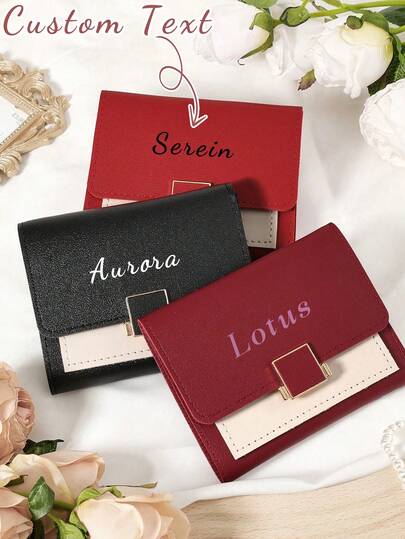 Billetera personalizada, monedero, billetera plegable para mujer, billetera de moda mini para mujer con múltiples ranuras para tarjetas y ventana de identificación, ideal para viajes al aire regreso a la escuela. Billetera de mujer, mini billetera, adecuada para el transporte diario, regalo perfecto para amigos, familiares, novia, cumpleaños, San Valentín y Año Nuevo.