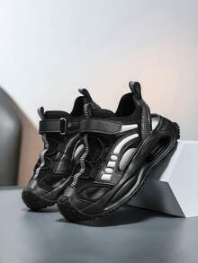 1 Par de Sandálias Fechadas para Crianças, Design Conveniente de Gancho e Laço para o Verão, Sandálias Esportivas Leves e Confortáveis para Meninos e Meninas - Preto - Visão 6