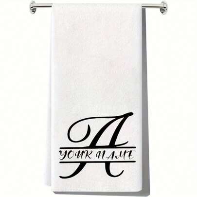 A Custom Letter Hand Towel - Personalized With A Name, Made Of Absorbent Polyester Fiber, Featuring Colorful Kitchen Utensil Illustrations - An Ideal Gift For Mothers And Women, Machine Washable, Designed For Modern Kitchen And Bathroom Decor 250gsm Practical Kitchen Towel For Kitchen, Living Room, Bedroom And Home Use, Exquisite Pattern Printed Towel, Suitable For Kitchen And Living Room, Suitable For Car, Bedroom, Living Room, Office, Outdoor Camping Home Decoration, Comfortable, Soft And Additive Free Scouring Pad, A Good Gift For Daily Holidays