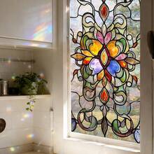 Bộ 1/4 phim dán kính màu sắc phong cách Bohemian với họa tiết chim ruồi và chuồn chuồn, dán tĩnh điện, bảo vệ sự riêng tư, thu năng lượng mặt trời, trang trí nhà cửa, nhà bếp, phòng tắm, hình lăng kính cầu vồng. - Nhiều màu - Xem 9