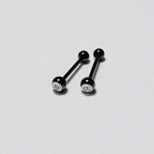 8 Ball Titanium Steel Tongue Piercing, Punk Style 8 Ball Tongue Ring, For European & American Fashionistas