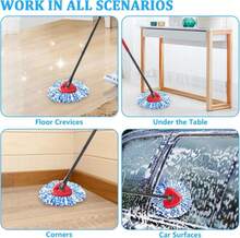 6 Pack Spin Mop Replacement Head For O-Ceda RinseClean 2-Tank Mop Replace Head, Spin Mop Replacement Head Microfiber Mop Refill For Deep Cleaning, Reusable And Machine Washable - Màu A - Xem 6