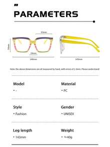 1 Stück Retro bunte Blumenmuster Brille mit großem Rahmen und klaren Gläsern, modisch und stylisch für Paare, Outdoor-Straßenfotografie, Laufsteg, Graffiti - Verschiedenfarbig - Übersicht 6