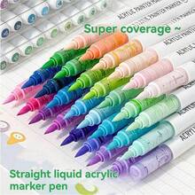 Languo 9色软头丙烯马克笔套装,288色学生DIY涂鸦绘画本内芯,不褪色纸,可堆叠彩色马克笔,亮黑色和肤色系列用于人物绘画,防水软丙烯画笔,DIY鞋子和衬衫 - 直液式馬克筆 - 查看 6