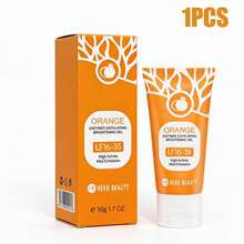 1/3支装橙子深层清洁啫喱，物理去角质凝胶，温和低敏，清爽不黏腻，清洁保湿，令肌肤光滑，适合护肤前、妆前清洁，适合所有肤质，可作为节日礼物 - 橘色 - 查看 11