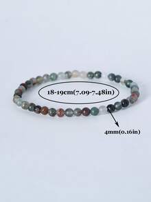 1pc 4mm Mini Energy Stone Charm Bracelet, Natural Stone Layered Bracelet, Agate Beads Yoga Healing Bracelet Jewelry For Women Men Best Friend Gift, Festival Gifts - Multicolor - View 11