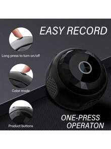 1pc 1080P Full HD Smart Mini Camera With 2.4GHz Wi-Fi, Night Vision, And Remote Viewing Via App. Supports Multi-Device Connection And Motion Detection. USB-Rechargeable And Compact For Flexible Placement. Ideal For Home Security, Indoor/Outdoor Use, Parties, And Pet Monitoring. - Black - View 4