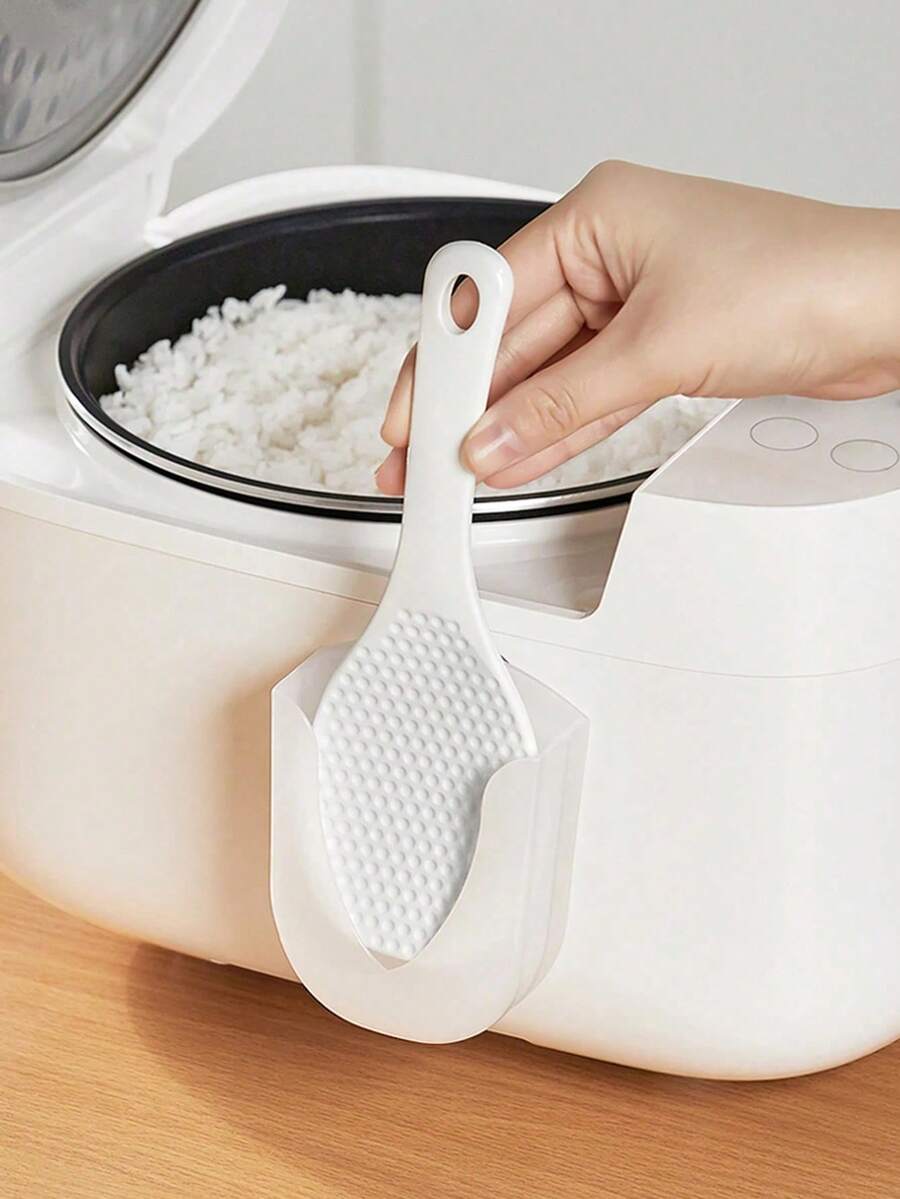 Giá đỡ muỗng hút chân không cho nồi cơm điện, thích hợp cho nồi cơm điện, có thể giữ muỗng và vá, dùng để cất giữ dụng cụ nhà bếp, dễ dàng lắp đặt trên mặt bàn, thiết kế nhỏ gọn, lý tưởng cho nhà bếp nhỏ.