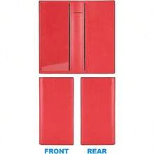 Premium Leather Checkbook Cover For Men And Women Checkbook Holder Wallet RFID Blocking - 紅色向上 - 查看 5