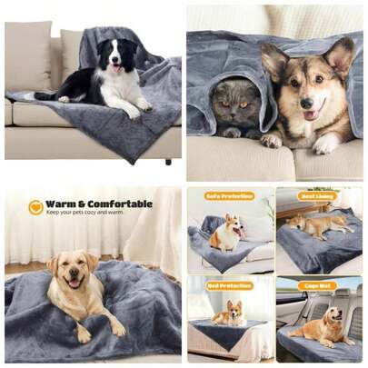 Waterproof Dog Blanket, 203x152cm Dog Blankets Large Washable Large Dogs, Reversible Soft Plush Fleece Pet Blanket, Fluffy Dog Throw Sofa Bed Protector,
