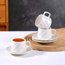 90ml/3.16oz Coffee Cup & Saucer Set, Suitable For Drinking Espresso Or Turkish Coffee