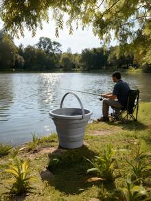 1个/3个装便携式折叠水桶，塑料硅胶洗车桶，户外大容量钓鱼桶，旅行洗车桶，宿舍水桶，家用储物桶，适用于浴室、厨房、宿舍、户外活动、徒步旅行、露营、洗车、花园，创意生日/母亲节礼物 - 灰色 - 查看 6