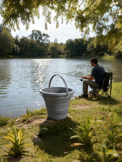 1 pieza/3 piezas Cubo plegable portátil, Cubo de lavado de coche de plástico y silicona, Cubo de pesca de gran capacidad para exteriores, Cubo de lavado de viaje, Cubo de agua para dormitorio, Cubo de almacenamiento para el hogar, Adecuado para baño, cocina, dormitorio, actividades al aire libre, senderismo, camping, lavado de autos, jardín, regalo creativo de cumpleaños/Día de la Madre