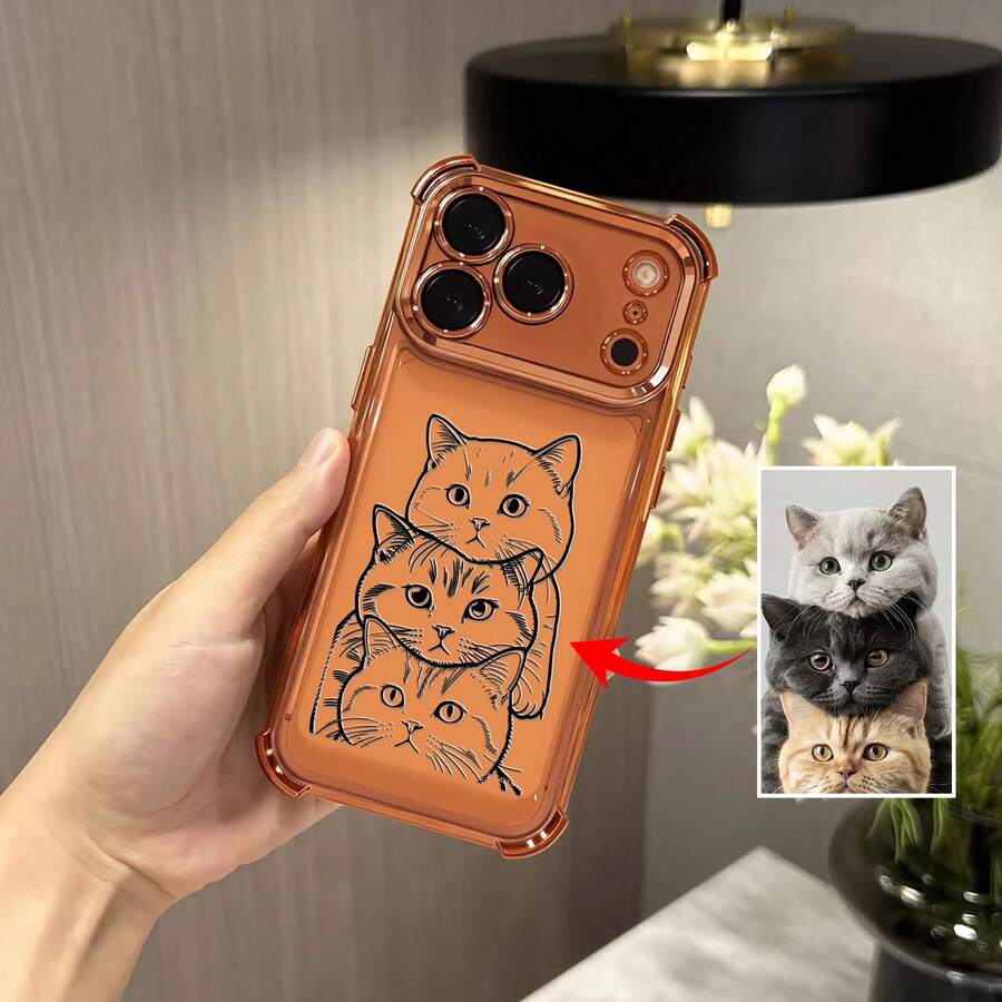 Personalised Custom Photo Phone Case Compatible With IPhone 17 Pro Max 17 Air Transparent Shockproof Electroplated Lens Flim Camera Protection Acrylic+TPU Bumper Cover For IPhone 17 Pro Max Cover For Christmas Days - trái cam - Xem 1