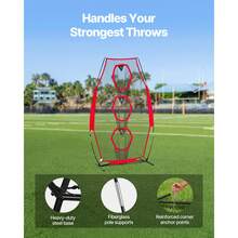 8 X 4 Inch Football Trainer Throwing Net, Training Throwing Target Practice Net With 5 Target Pockets, Knotless Net Includes Straps And Portable Carry Case, Improve QB Throwing Accuracy, Red - 8*4 Inch 3-hole Red - View 4