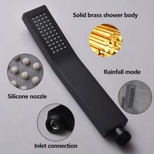 Durable Brass Body Shower Head With Silicone Nozzles Rainfall Water Flow - Multicolor - View 9