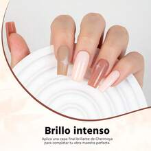 Pack de tres botellas de gel de esmalte de uñas de diferentes colores (15 ml cada una) con una fórmula de larga duración de calidad profesional, compatible con lámparas UV y LED. Proporciona un acabado brillante y firme, ideal para manicura avanzada en el entorno del hogar. Producto especialmente recomendado para adolescentes y adultos interesados en el cuidado de las uñas. También es una gran opción de regalo Cherimoya - Multicolor - Ver 6