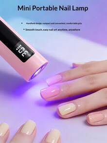 可充电手持式紫外线美甲灯，带支架，适用于凝胶美甲，迷你便携式无线美甲灯，带液晶显示屏，凝胶固化功能，一键烘干套装，便捷小巧的指甲烘干机，带定时器，不染色 - 彩色 - 查看 8