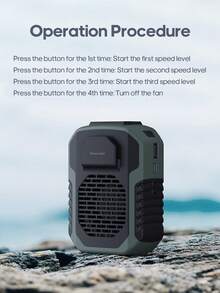 kinscoter 1个6000mAh可充电户外便携式腰扇，露营沙滩旅行配件，返校季空气冷却器移动电源个人颈腰扇，可充电迷你风扇 - 彩色 - 查看 9