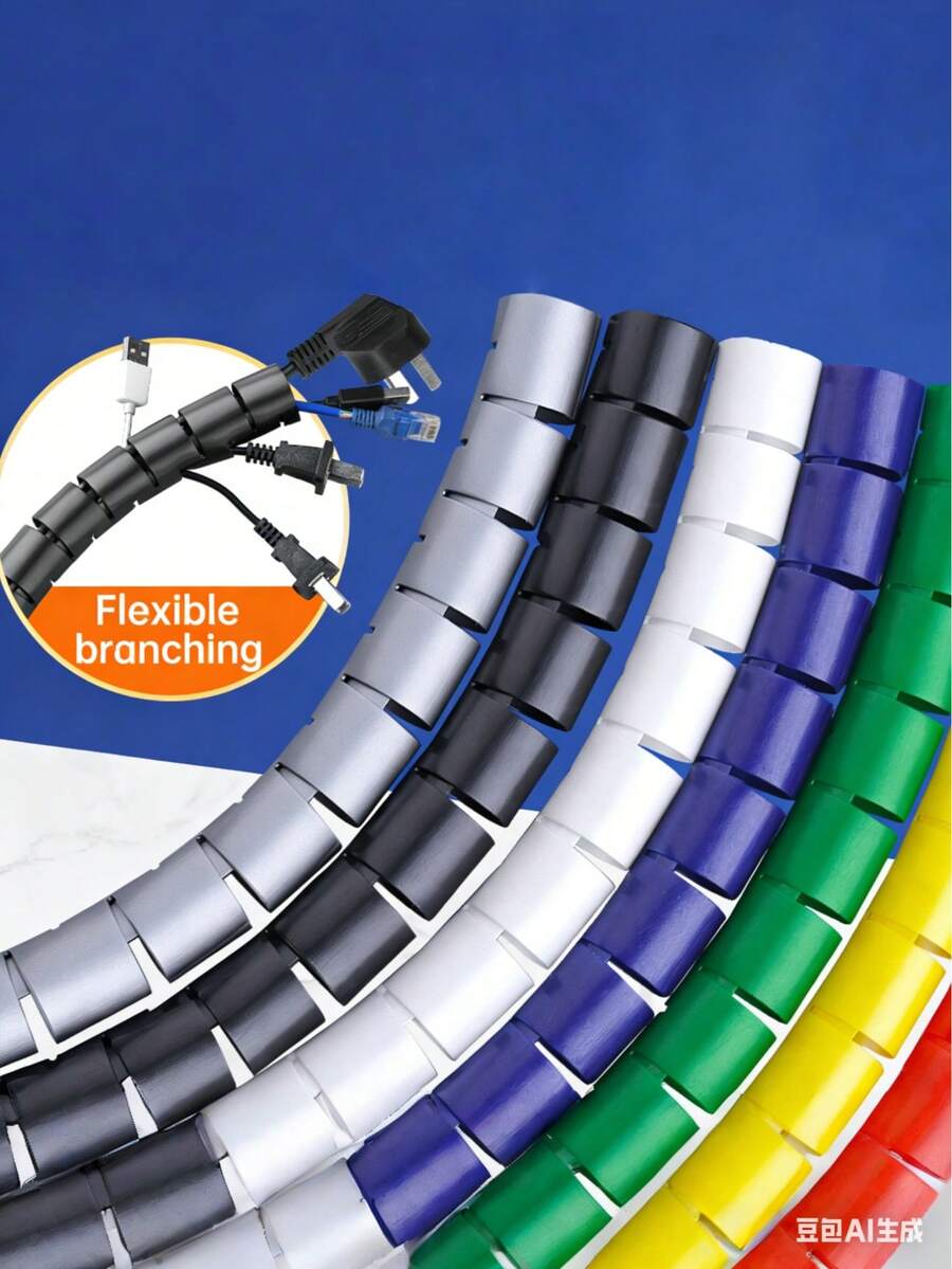 1m Reusable High Temperature Resistant Cable Sleeve, Protects Wires And Cables From Pet Scratches, Suitable For Pipelines, Wires, Automotive, Marine And Industrial Cable Management - Black - View 1