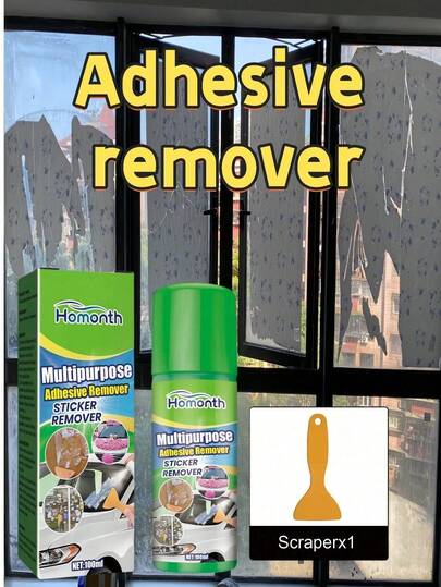 JUE FISH Multi-Purpose Adhesive Remover, Quickly Dissolves Adhesives, Stickers, Double-Sided Tapes Without Leaving Residue. Gentle Formula Won't Damage Surfaces, Ideal For Cleaning Car Decals