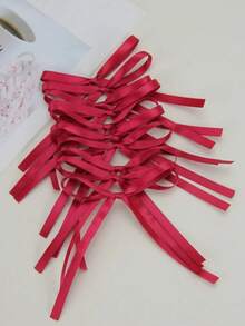 5pcs/10pcs Ribbon Bow Handmade Craft Supplies, Gift Wrapping, Party Decor Bows, Birthday Flower Packaging Satin Ribbon Bows - Matcha Color - View 8