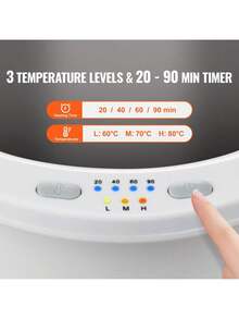 Towel Warmer Bucket, 20L Large Towel Warmer For Bathroom, Auto Shut Off Towel Heater With 4-Level Timer Fits Up To Two 40"X70" Oversized Towels, Bathrobes, Blankets, ETL & FCC Certified - White - View 3