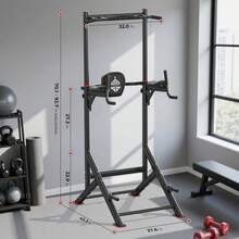 FEIERDUN Power Tower Pull Up Bar Station, 450LBS Stable Pull Up Dip Station For Home Gym Strength Training Equipment - Black - View 8