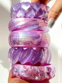 1 件女式不对称圆形紫色系列手链，性感独特，适合全年佩戴，情人节派对礼物 - 紫色系列 - 查看 12