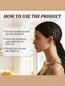 4pcs Black Hair Turban Set - Women Sleeping Hair Wrap 2-In-1, Silk Material Breathable Non-Damaging For Curly And Natural Braided Hair