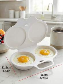 2pcs Microwave Egg Cooker/Poacher. Non-Electric, Heat-Resistant PP Plastic Material, Double-Layer Egg Cups With Heat-Insulating Base, Space-Saving, Suitable For Home, Office, And Dorm Use. Easy-To-Clean Kitchen Gadget With Sturdy Handles. Convenient For Breakfast, Home Dinner, And Party. - Multicolor - View 2