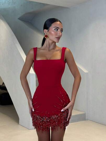 Elegant Short Bodycon Cami Mini Dress, Backless Party Cocktail Evening Gown, Summer