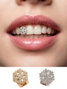 1 件男女通用镂空牙饰，雪花图案，Cooper 牙套，适合日常佩戴、夜店、万圣节等场合