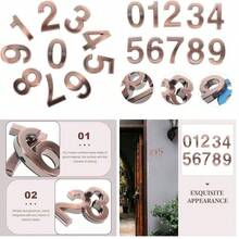 Hemobllo Nmeros De Casa Adhesivos Digitales 0-9 Para Puertas Y Negocios Fcil Instalacin Sin Tornillos Tamao Ideal Para Direccin Exterior E Interior - como se muestra en la figura - Ver 1
