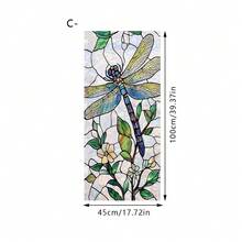 Bộ 1/4 phim dán kính màu sắc phong cách Bohemian với họa tiết chim ruồi và chuồn chuồn, dán tĩnh điện, bảo vệ sự riêng tư, thu năng lượng mặt trời, trang trí nhà cửa, nhà bếp, phòng tắm, hình lăng kính cầu vồng. - Nhiều màu - Xem 12