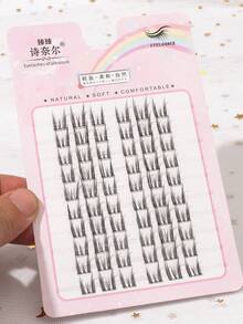 60片卡通风格假睫毛，自然妆效，动漫人物角色扮演假睫毛，自然卡通风格假睫毛，韩日角色扮演假睫毛，易于佩戴，可重复使用，睫毛簇，单根睫毛，假睫毛 - C - 查看 3