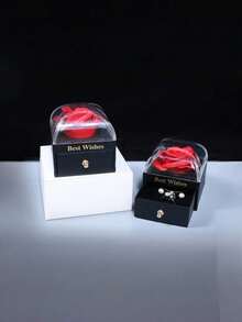 1pc Fashionable & Beautiful Rose Gift Box, Preserved Flower Box, Lightweight & Luxurious, Easy To Take Out, Suitable For Valentine's Day Gift, Jewelry Box, Wedding Gift, Holiday Gift - Multicolor - View 1