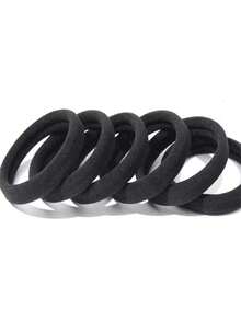 100pcs Black Seamless Hair Ties, Elastic Hair Bands, High Stretch Creaseless Hair Hoops For Women ,Ponytail Holders ,Hair Elastics ,Hair Rubber Bands ,Scrunchies ,Hair Rope - Black - View 4