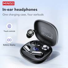 MINISO MS108 AI Smart Earbuds | Translation + Noise Cancellation + Sharing 3-In-1, Buy 1 Get 2, 134 Languages Real-Time Translation, Dual Mic Noise Cancellation High-Definition Calls - Black - View 6