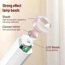 Lampe à ongles en gel portable avec affichage numérique, sans fil rapide à main/lanterne de lapin, interrupteur 2-en-1 avec minuterie de retard, convient pour la maison, le salon, éclairage moderne, lampe minimaliste, éclairage portable, veilleuse intelligente, éclairage pour petits espaces, passionnés de décoration d'intérieur, voyage - Équipement de durcissement de vernis à ongles en gel, un cadeau idéal - Blanc - Voir 7